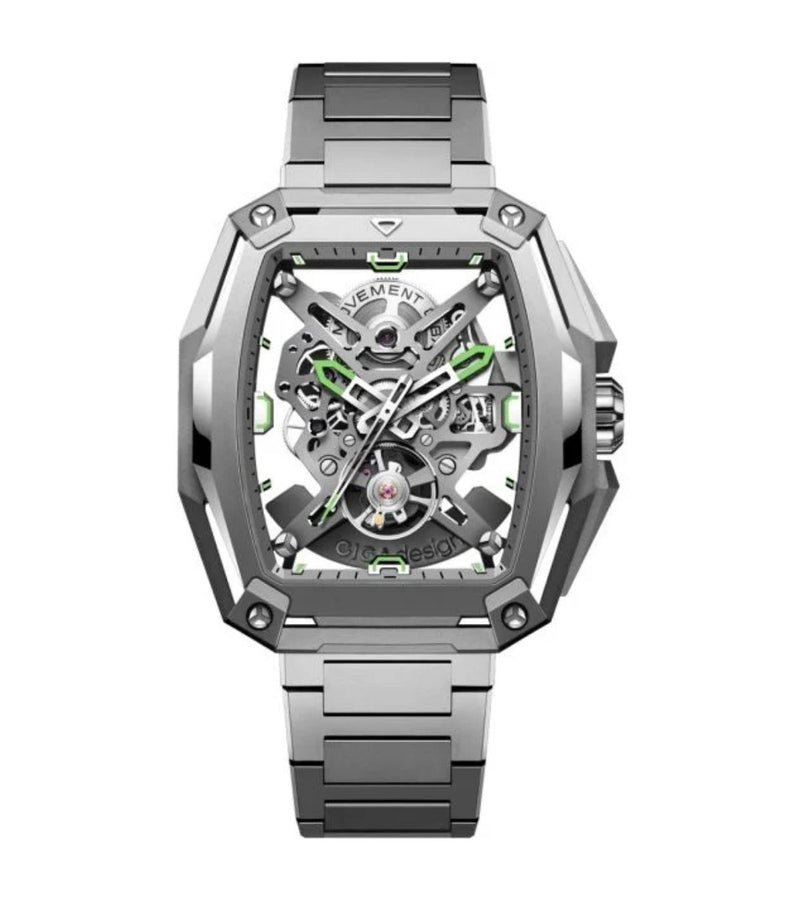 Relógio Masculino Ciga Design Z041-TT01-1T Skeleton EDGE-Hunter Silver