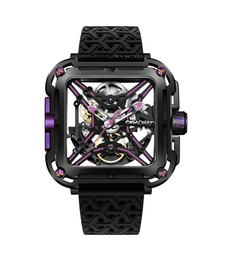 Relógio Masculino CIGA design X Series Gorilla Preto/Roxo (X011-BLPL-W5BK)