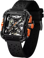 Relógio Masculino CIGA design X Series Gorilla Preto/Laranja (X011-BLOG-W25BK)