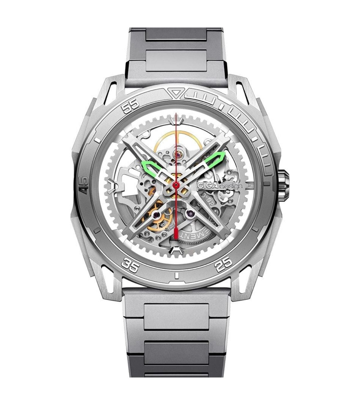 Relógio Masculino CIGA design Z Series Falcon Prata (Z039-SS01-1S)