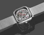 Relógio Masculino CIGA design Z Series Full Hollow Prata (Z011-SISI-W13)