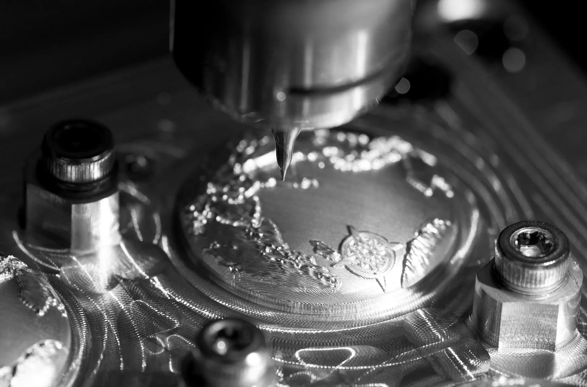 Gravação inicial do mostrador em CNC