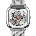 Relógio Masculino CIGA design Full Hollow Skeleton Prata (Z011-SISI-W3)