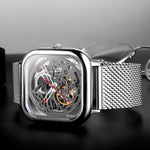 Relógio Masculino CIGA design Full Hollow Skeleton Prata (Z011-SISI-W3)