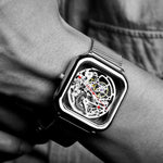 Relógio Masculino CIGA design Full Hollow Skeleton Prata (Z011-SISI-W3)