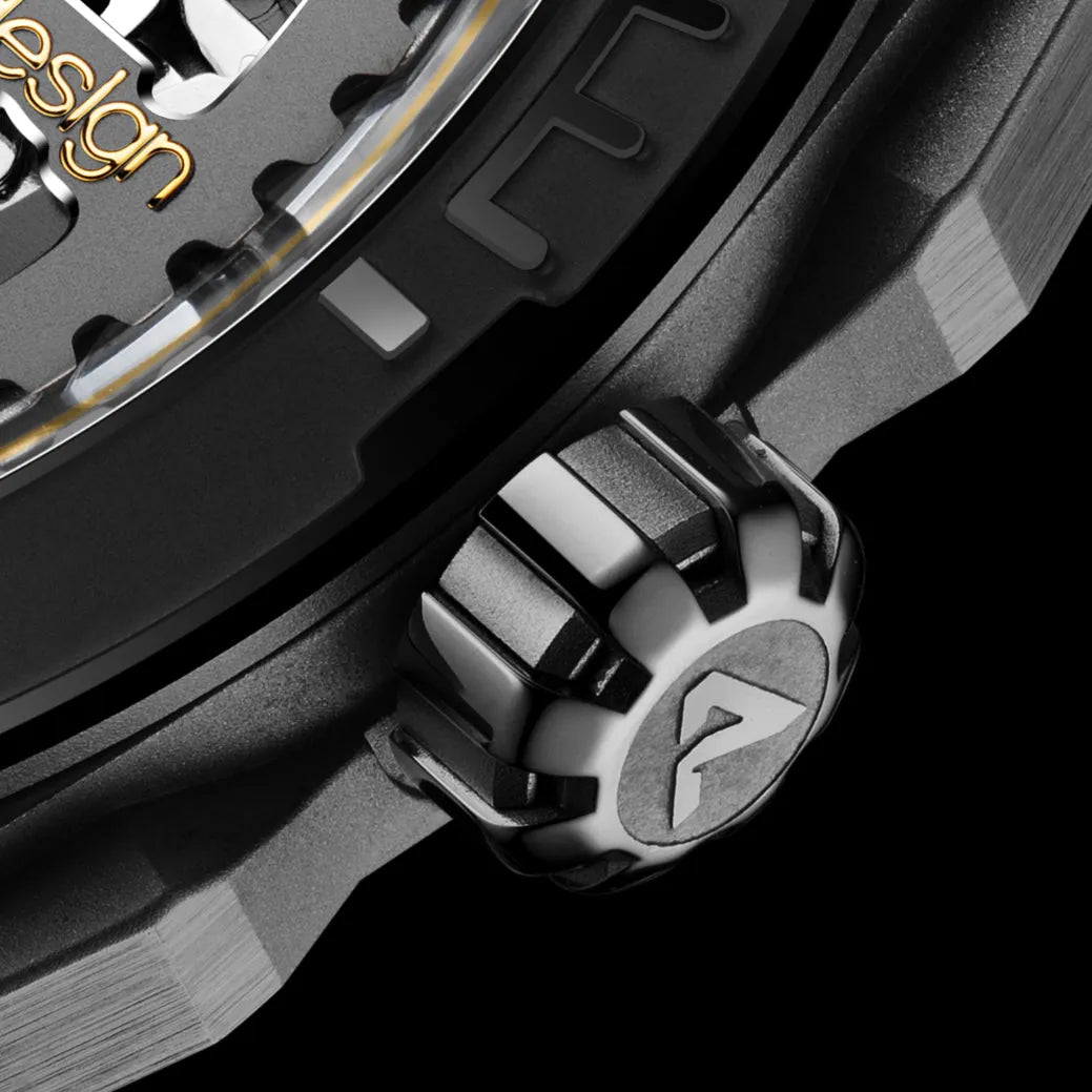 Detalhe da coroa com protetores do Falcon