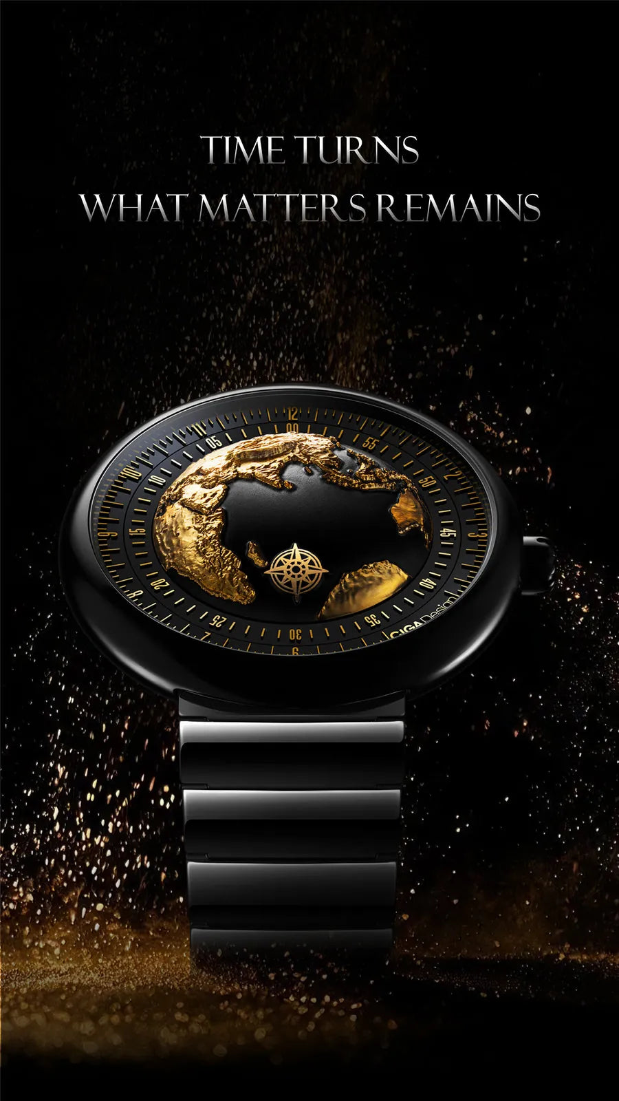 Relógio Masculino CIGA design U Series Blue Planet II Gilded Age (U036-BG01-7B)