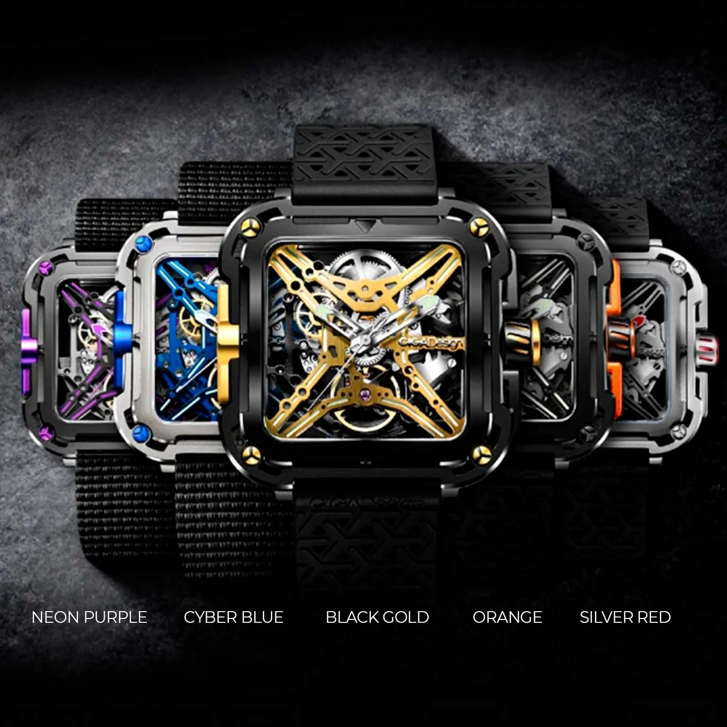 Relógio Masculino CIGA design X Series Gorilla Neon Purple (X011-BLPL-W25BK)