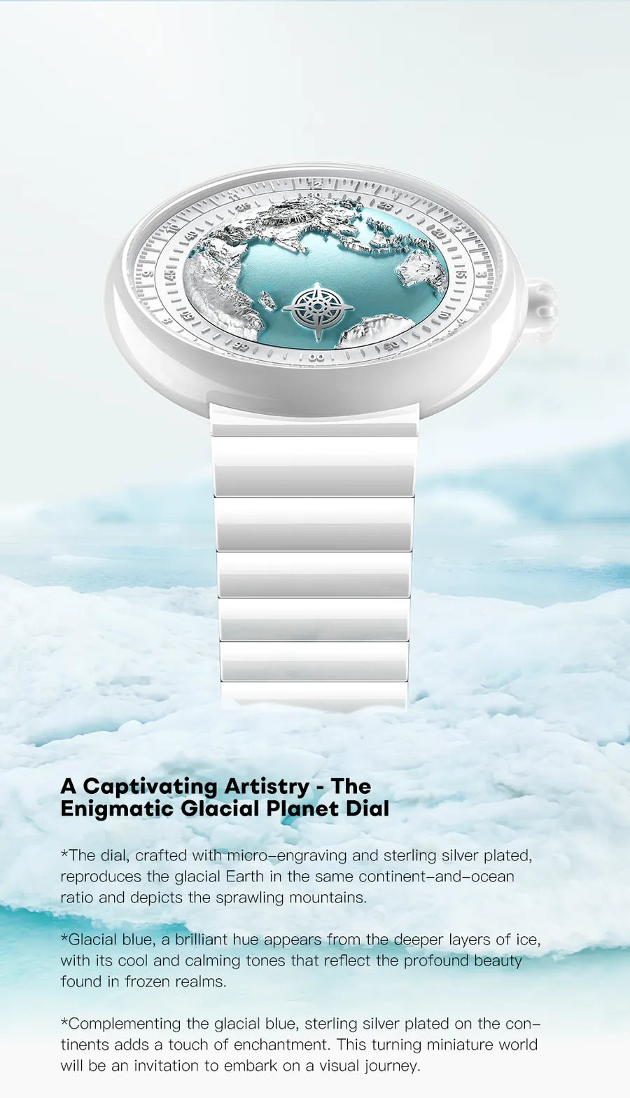 Mostrador do planeta glacial