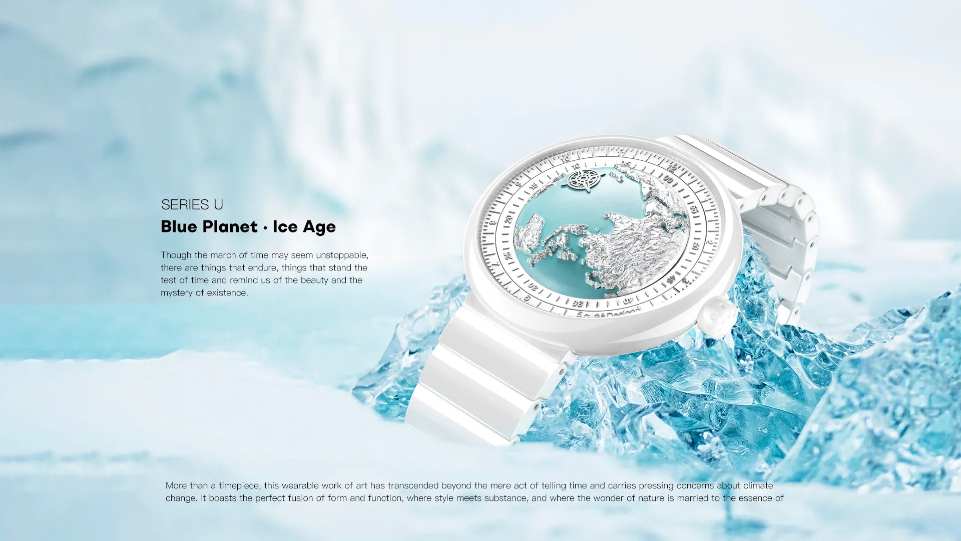 Relógio Feminino CIGA design U Series Blue Planet Ice Age Azul (U032-WU01-W5W7W)