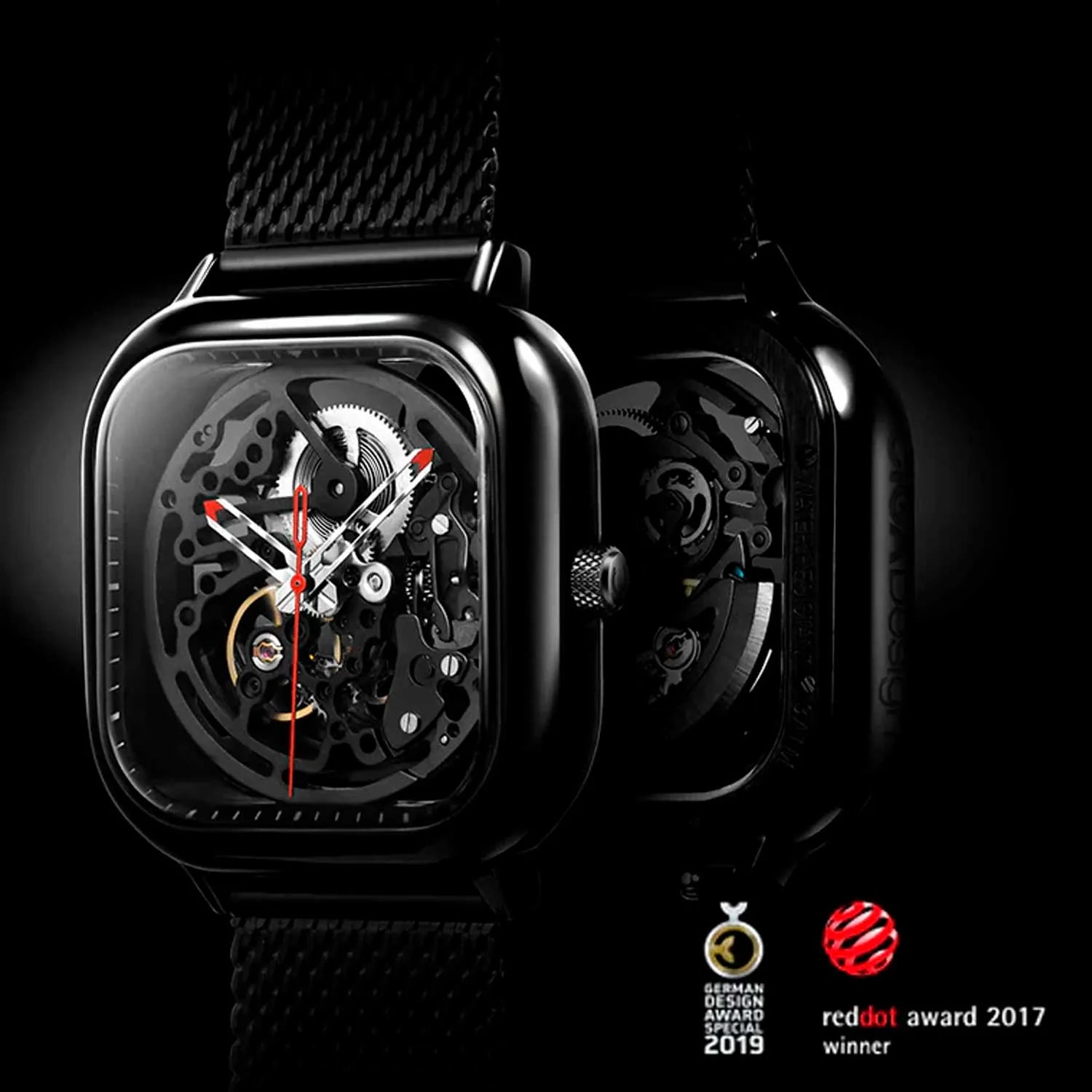 Relógio Masculino CIGA design Z Series Full Hollow Preto (Z011-BLBL-W13)