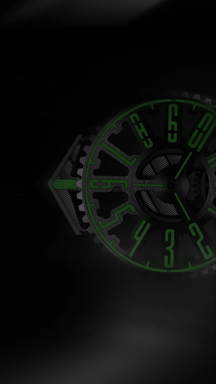 Detalhe do conjunto vagante do Time Cipher