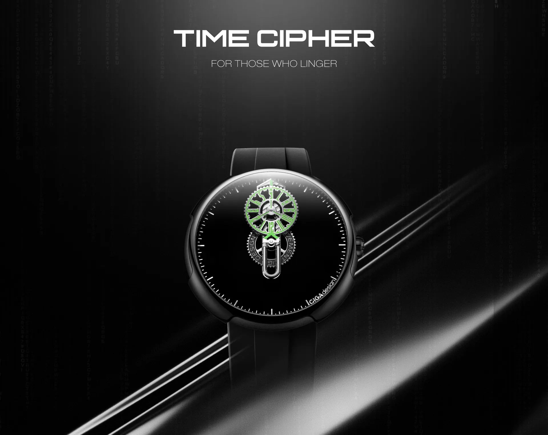 Relógio Masculino CIGA design Time Cipher Wandering Hour Preto (T021-SIGR-6B)