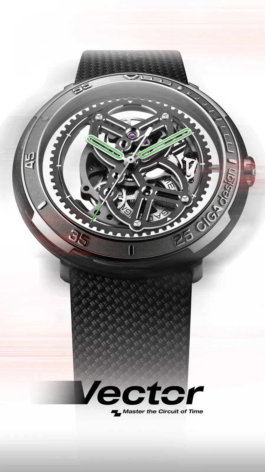 Relógio Masculino CIGA design Vector Titânio (V011-TIGR-6B)